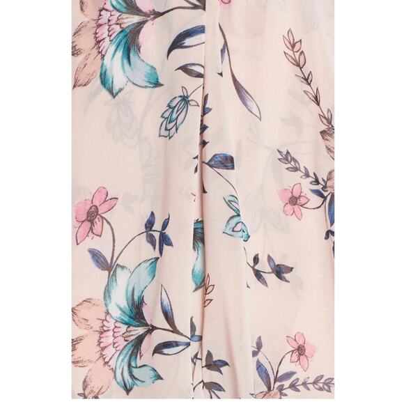 Women’s Size 16 Eliza J Floral Tiered Ruffle Halter Dress Pink Blue - Picture 7 of 7